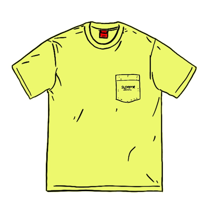 Supreme Overdyed Pocket Tee Bright Geel