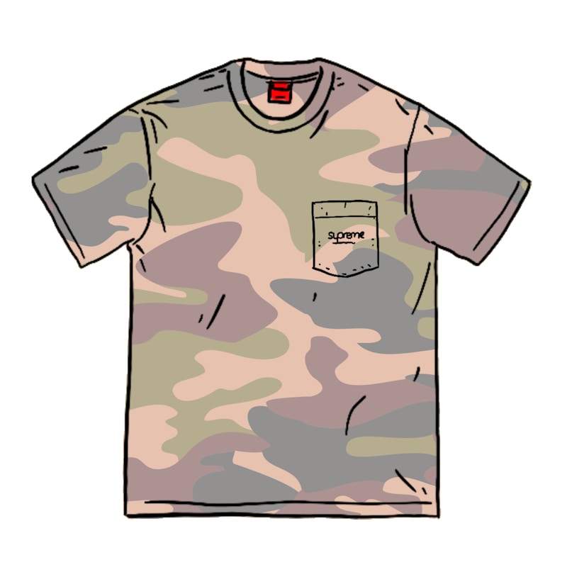 Supreme Overdyed Pocket Tee Painted Camo