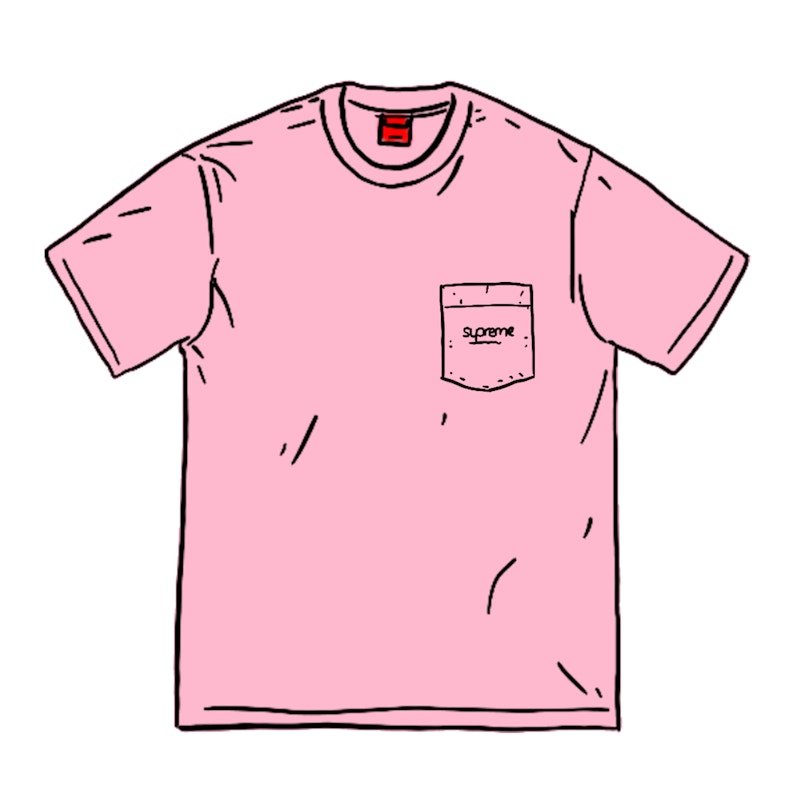 Supreme Overdyed Pocket Tee Roze