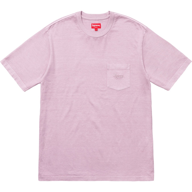Supreme Overdyed Pocket Tee Washed Light Paars