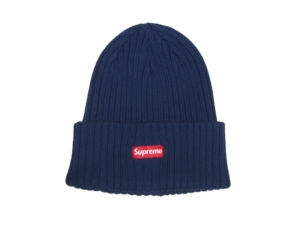 Supreme Overdyed Ribbed Beanie Blauw
