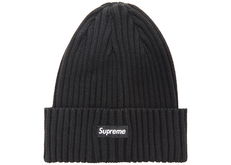Supreme Overdyed Ribbed Beanie Washed Zwart