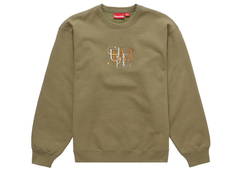 Supreme Overlap Crewneck Light Olijf
