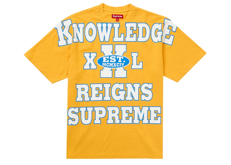 Supreme Overprint Knowledge S/S Top Goud