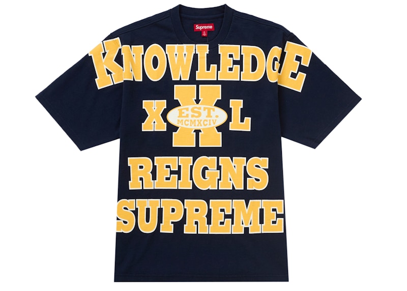 Supreme Overprint Knowledge S/S Top Blauw