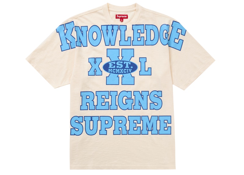 Supreme Overprint Knowledge S/S Top Stone Creme