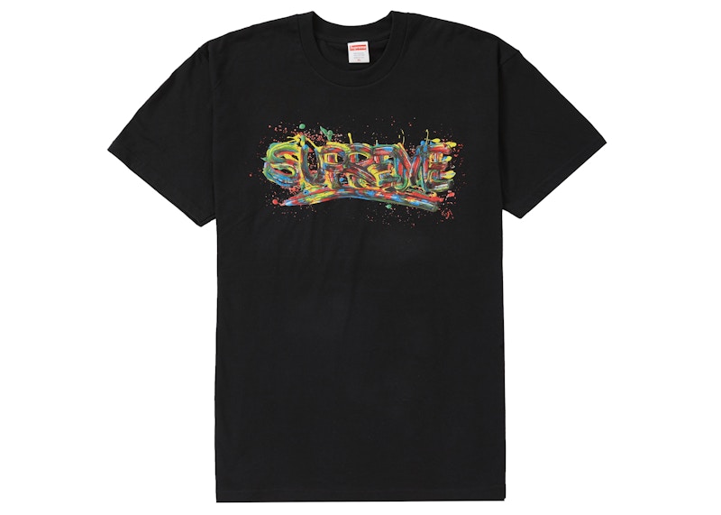 Supreme Paint Logo Tee Zwart