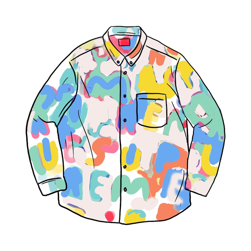 Supreme Painted Logo Shirt Natural