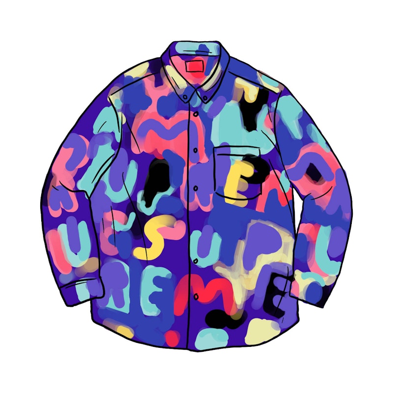 Supreme Painted Logo Shirt Royal Blauw