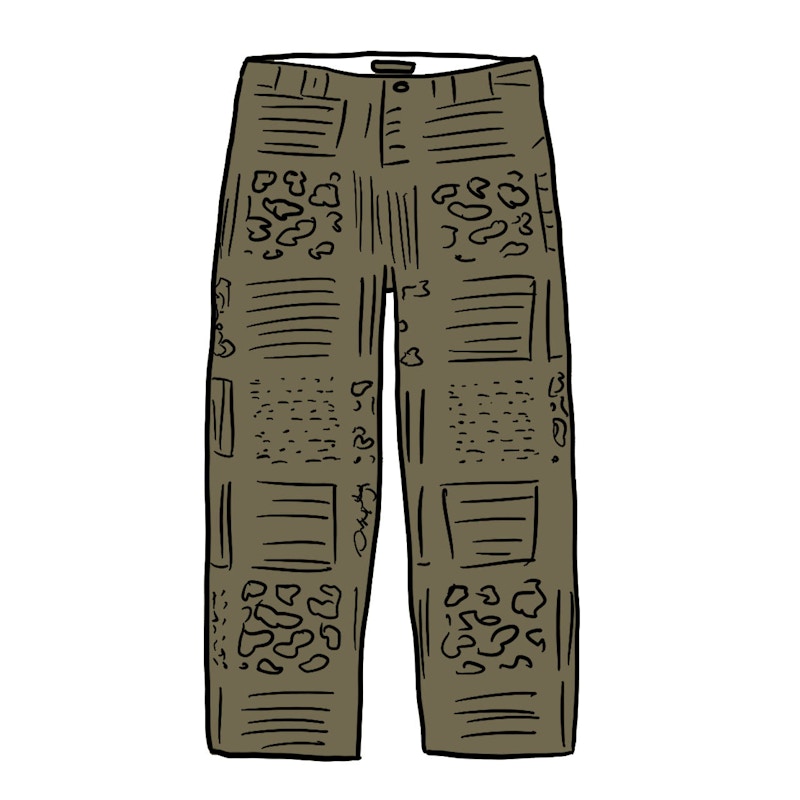 Supreme Paisley Grid Chino Pant Olijf