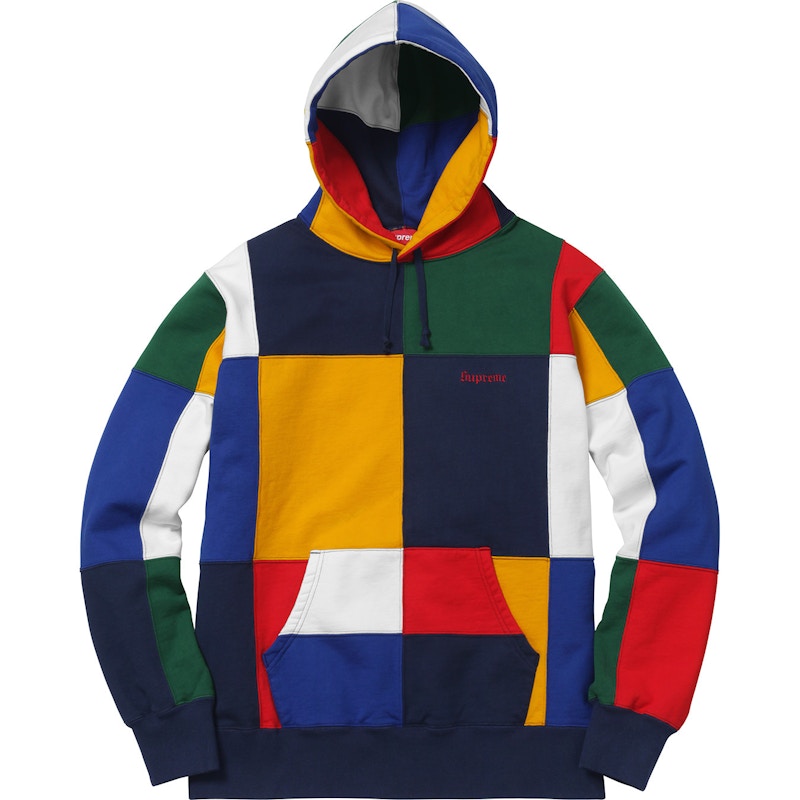 Supreme Patchwork Hoodie Blauw