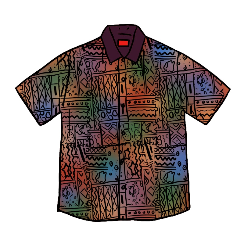 Supreme Patchwork Knit Zip Up Polo Multicolor