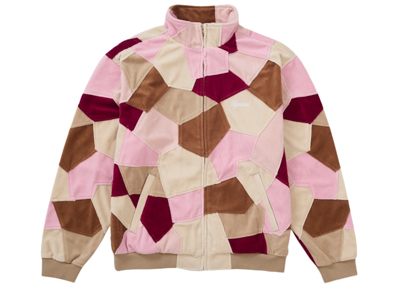 Supreme Patchwork Velour Track Jacket Tan