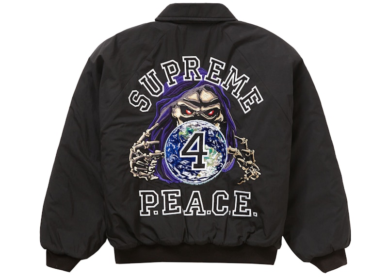 Supreme Peace Embroidered Work Jacket Zwart