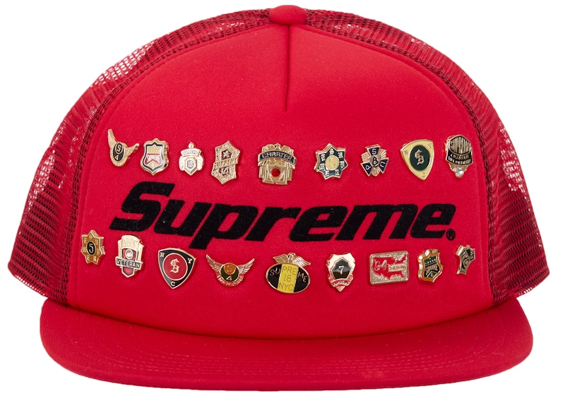 Supreme Pins Mesh Back 5-Panel Rood