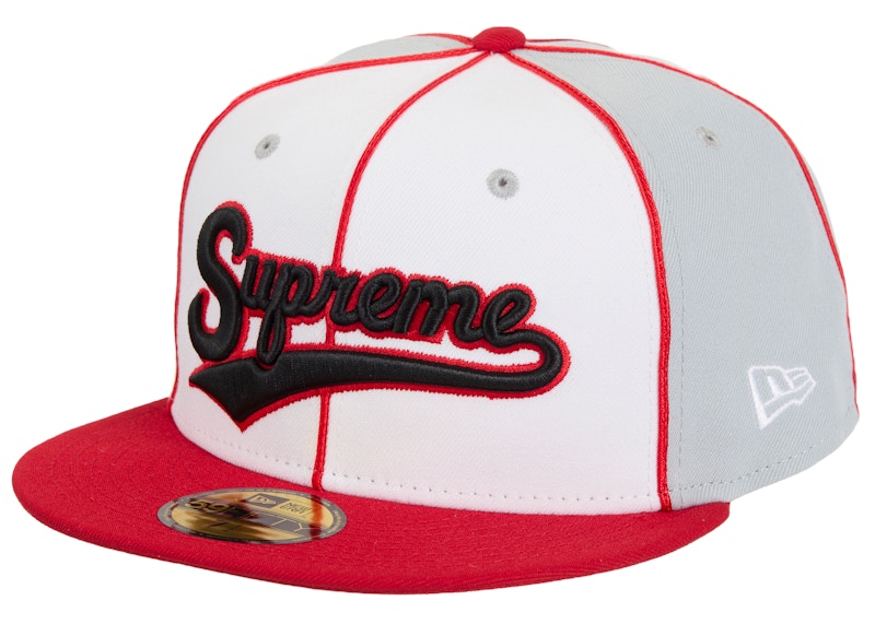 Supreme x New Era Piping Script Logo Cap Grijs