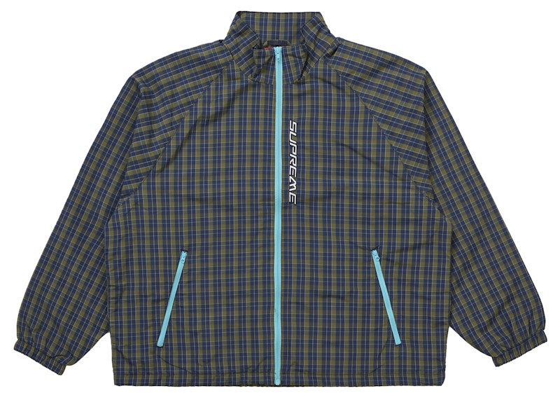 Supreme Plaid Track Jacket Blauw