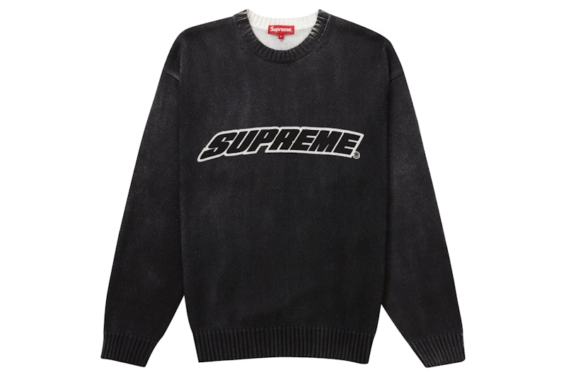 Supreme Printed Washed Sweater Zwart