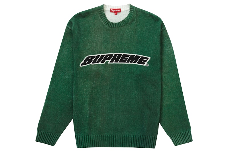 Supreme Printed Washed Sweater Olijf