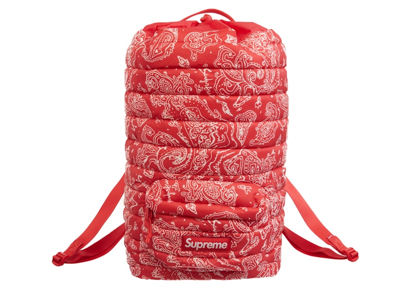 Supreme Puffer Backpack Paisley Rood