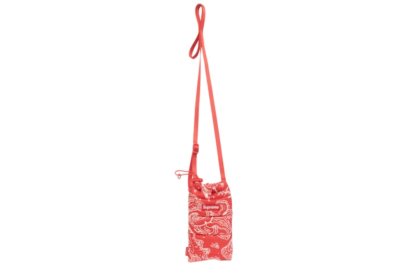 Supreme Puffer Neck Pouch Paisley Rood