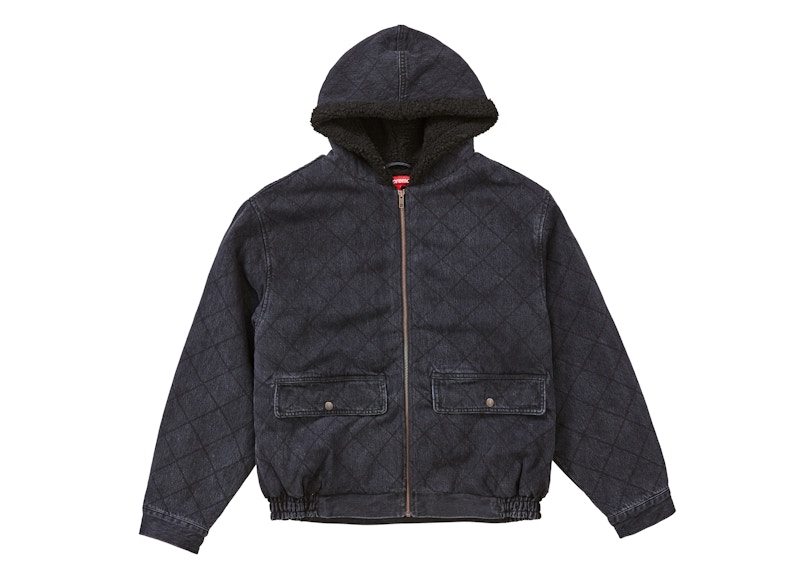 Supreme Quilted Pilot Jacket Washed Zwart