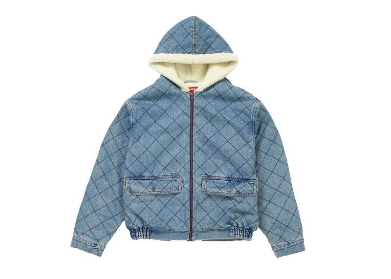 Supreme Quilted Pilot Jacket Washed Blauw