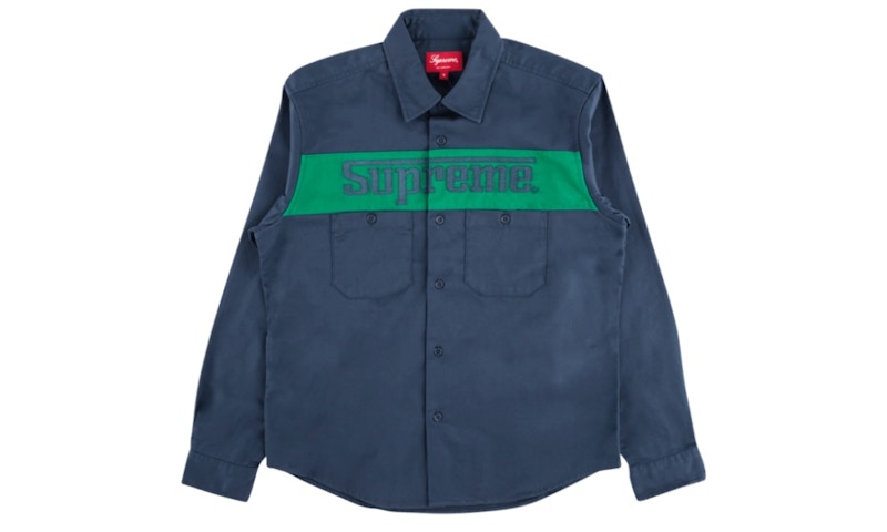 Supreme Racing Logo Work Shirt Blauw