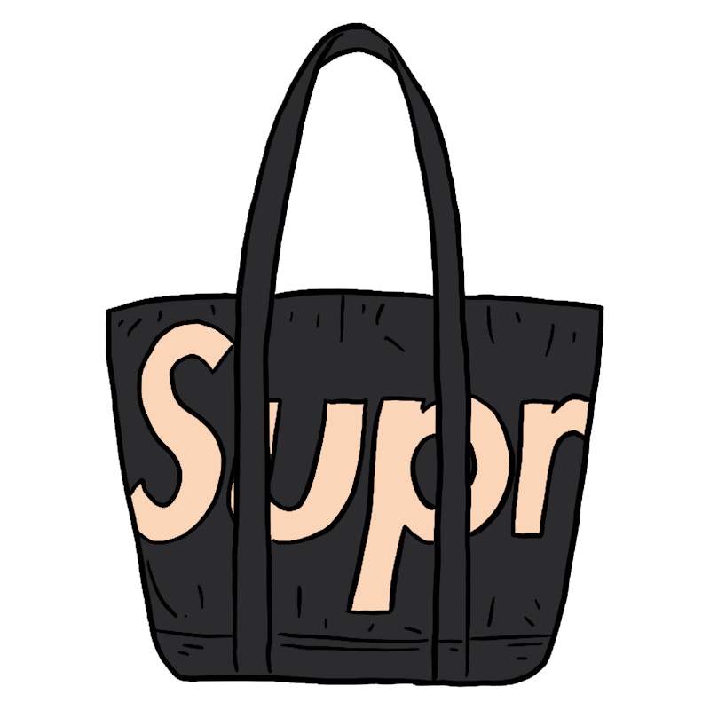 Supreme Raffia Tote Zwart