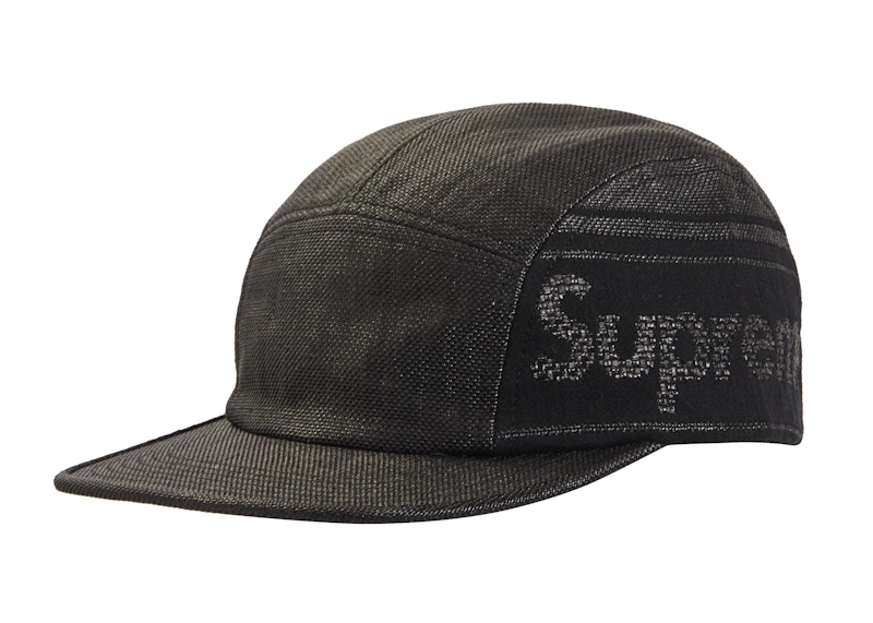 Supreme Raffia Woven Logo Camp Cap Zwart