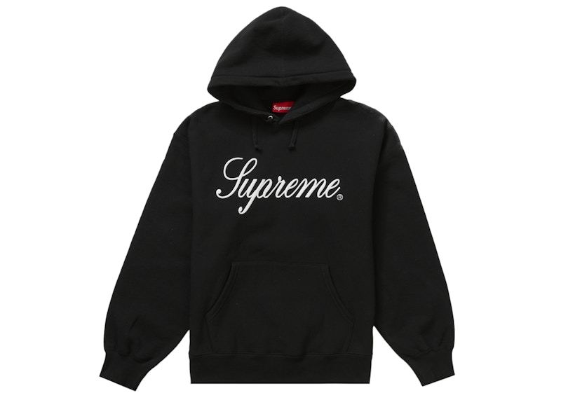 Supreme Raised Script Hooded Sweatshirt Zwart