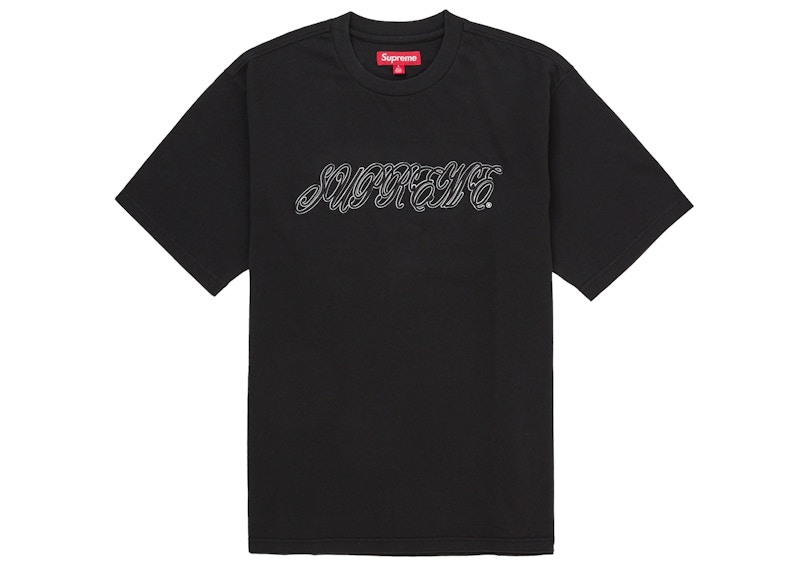 Supreme Raised Script S/S Top Zwart