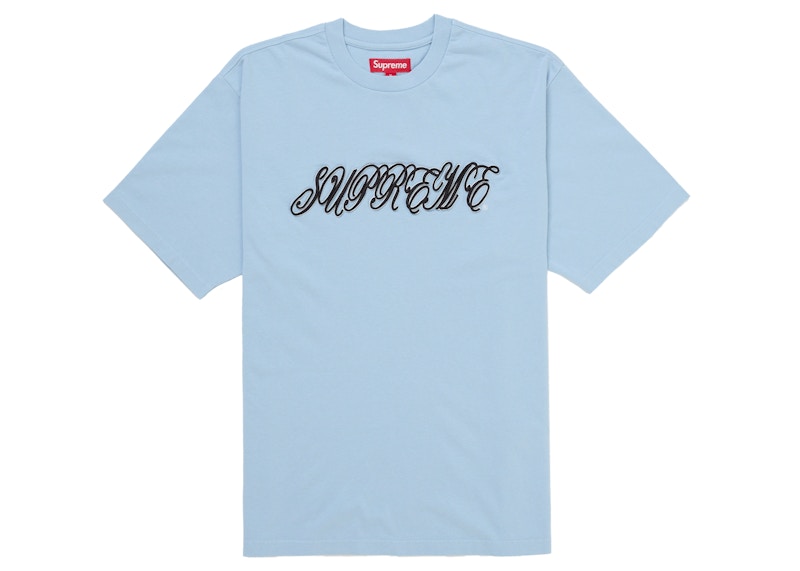 Supreme Raised Script S/S Top Light Blauw