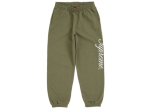 Supreme Raised Script Sweatpant Light Olijf