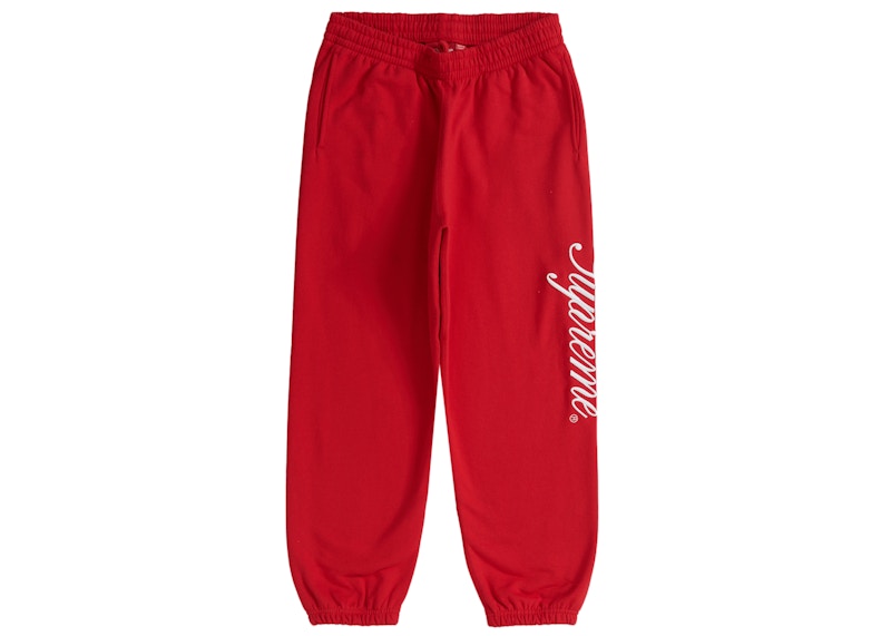 Supreme Raised Script Sweatpant Rood