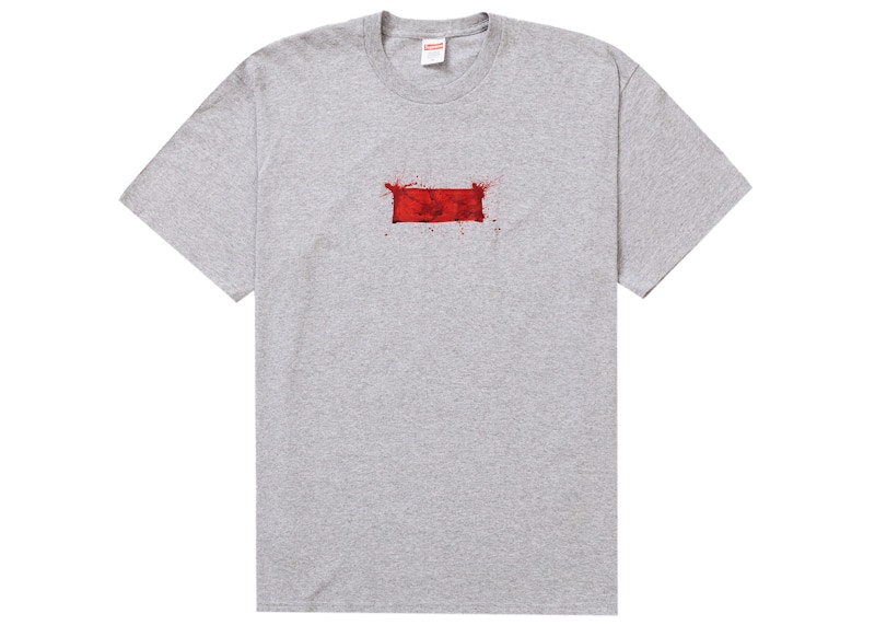 Supreme Ralph Steadman Box Logo Tee Heather Grijs