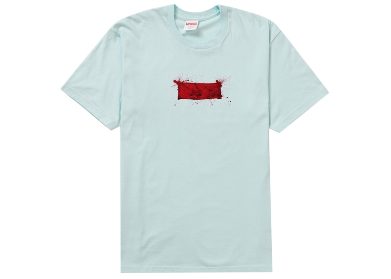Supreme Ralph Steadman Box Logo Tee Pale Blauw