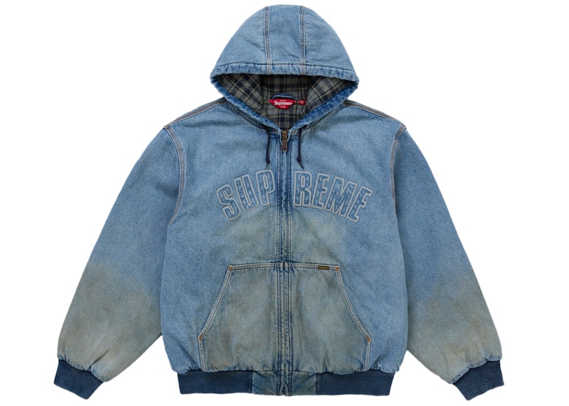 Supreme Reflective Arc Hooded Work Jacket Blauw