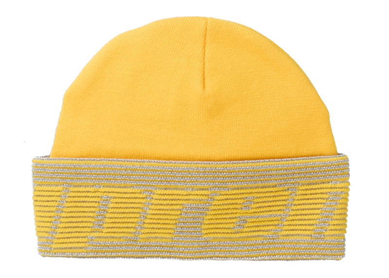 Supreme Reflective Jacquard Beanie Mustard