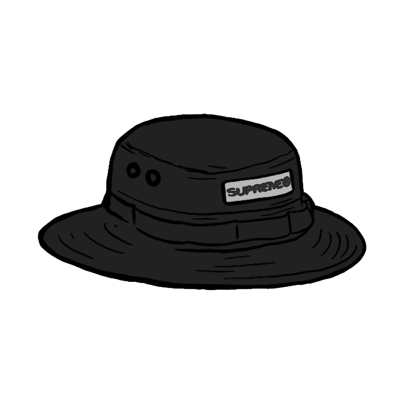 Supreme Reflective Patch Boonie Zwart