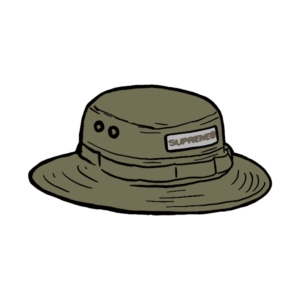 Supreme Reflective Patch Boonie Olijf