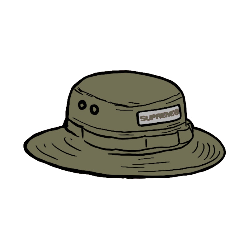 Supreme Reflective Patch Boonie Olijf