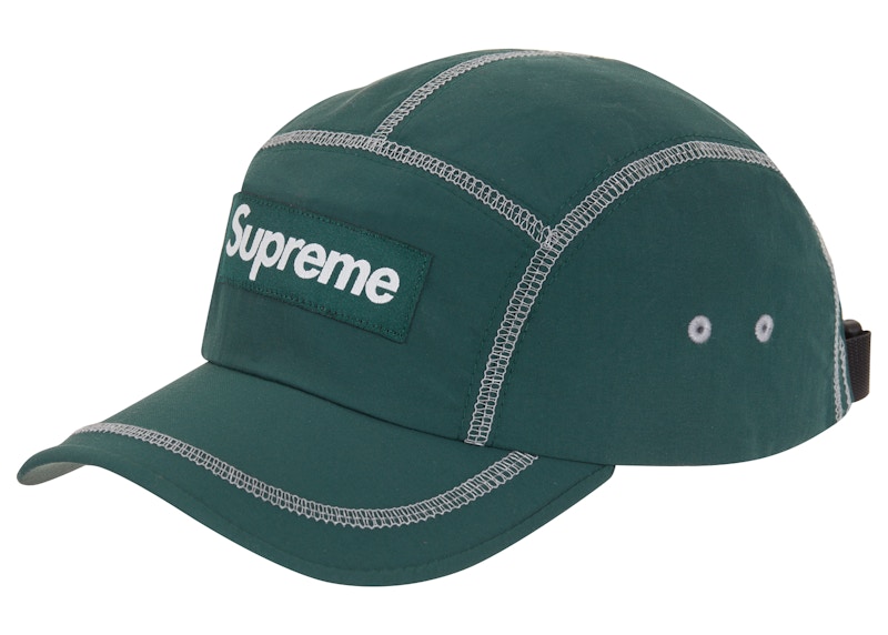 Supreme Reflective Stitch Camp Cap Dark Groen
