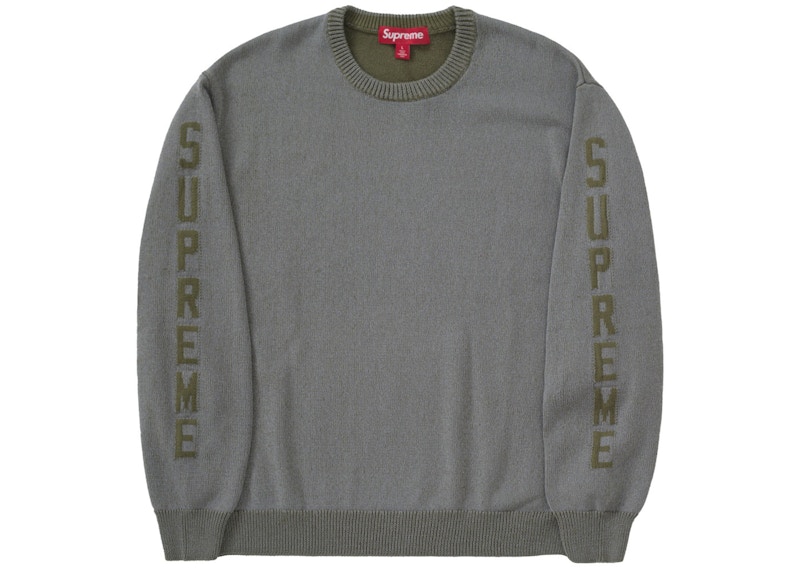 Supreme Reflective Sweater Olijf