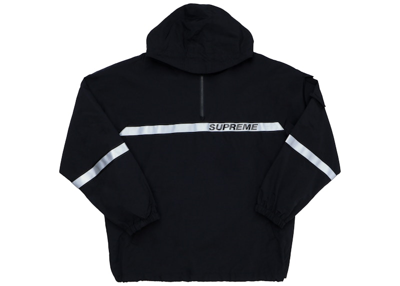 Supreme Reflective Taping Hooded Pullover Zwart