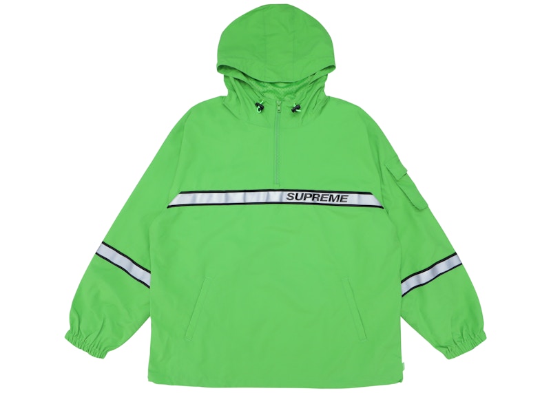 Supreme Reflective Taping Hooded Pullover Groen