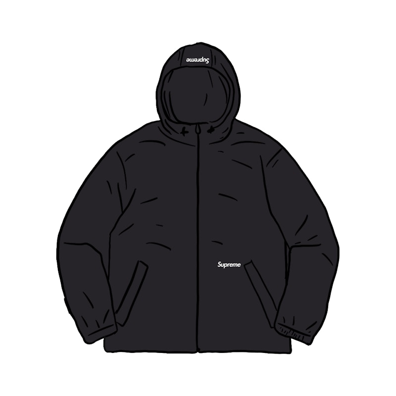 Supreme Reflective Zip Hooded Jacket Zwart