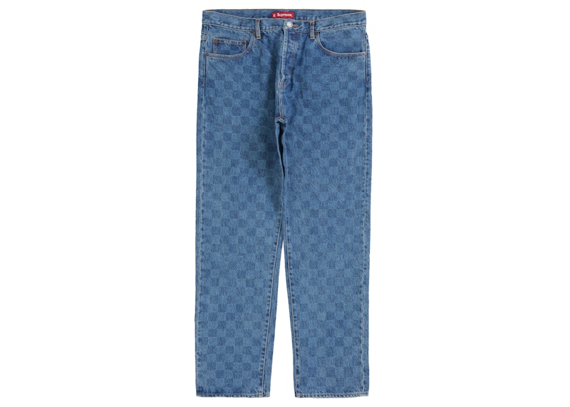 Supreme Regular Jean Washed Checkerboard