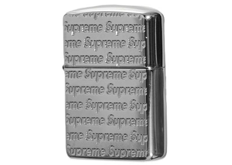 Supreme Repeat Engraved Zippo Zilver
