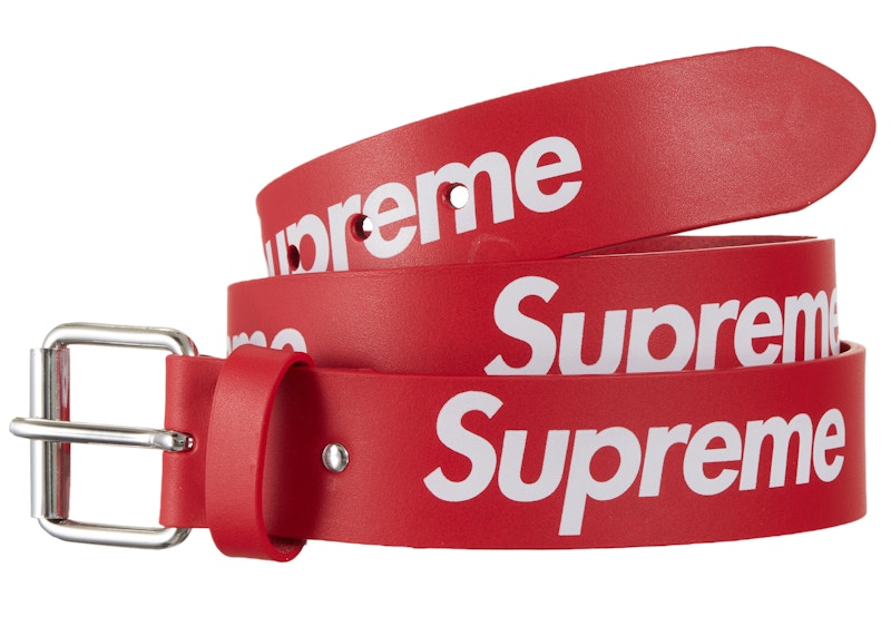 Supreme Repeat Leather Belt Rood